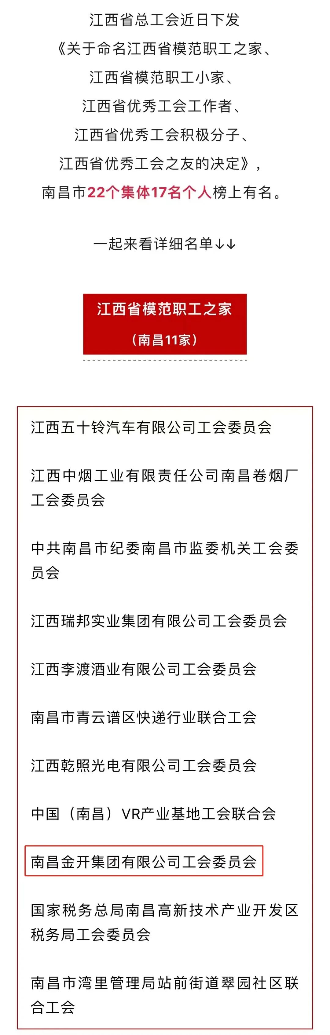 喜报！星空体育在线官网星空体育在线官网首页_星空体育（中国）_星空体育（中国）
工会荣获&ldquo;省模范职工之家&rdquo;称号
